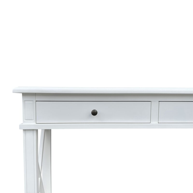 "Noosa" Hamptons Style Solid Timber Hall Table White, 110cmW x 40cmD x 80cmH (RRP $1499) - Image 4