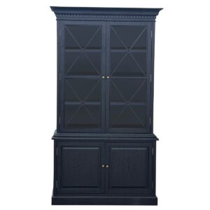 wp-image-tigress-43309.jpg "Balmoral" Hamptons Style Timber 2 Door Buffet and Hutch Display Cabinet, Black Oak 125cmW x 45cmD x 220cmH (RRP $4999)