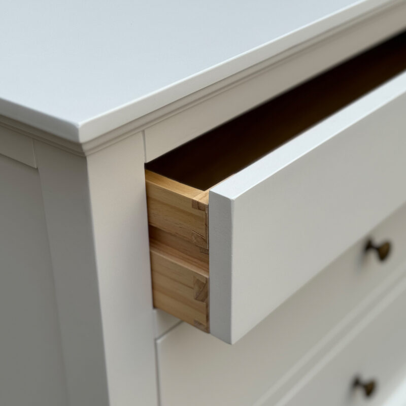 "Hampshire" Hamptons Style Solid Timber 3 Drawer Bedside Table, White 75cmW x 49cmD x 71cmH (RRP $1299) - Image 4