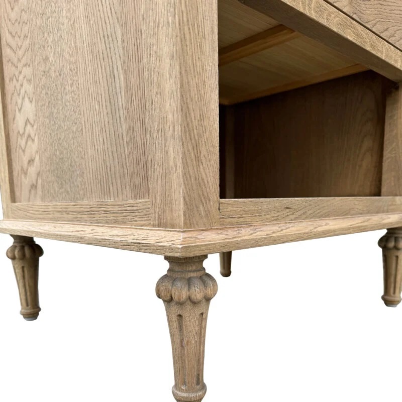 "Hampshire" Hamptons Style Solid Timber 2 Drawer Bedside Table, Weathered Oak 60cmW x 49cmD x 71cmH (RRP $999) - Image 2