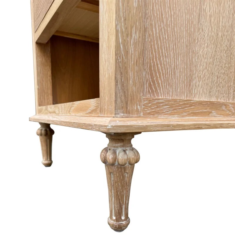 "Hampshire" Hamptons Style Solid Timber 2 Drawer Bedside Table, Whitewashed Oak 60cmW x 49cmD x 71cmH (RRP $999) - Image 3