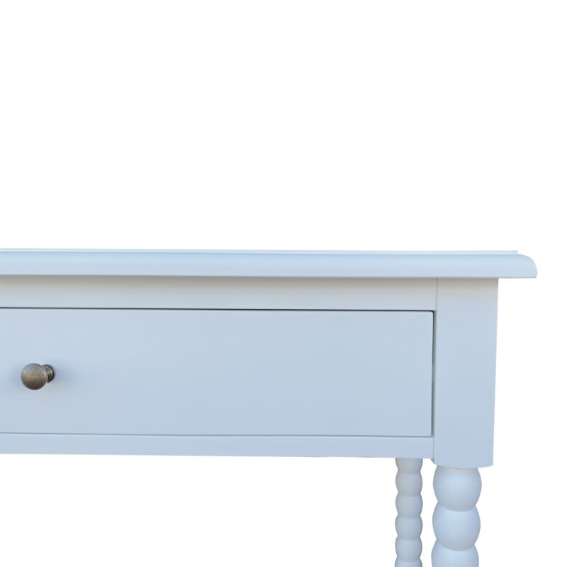 "Bobbin" Hamptons Style Timber Hall Console Table White, 160cmW x 47cmD x 80cmH (RRP $1999) - Image 2