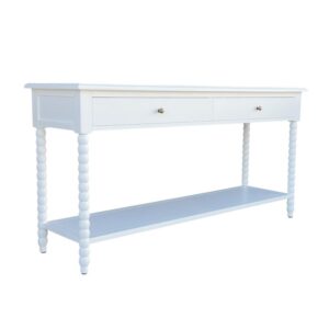 "Bobbin" Hamptons Style Timber Hall Console Table White, 160cmW x 47cmD x 80cmH (RRP $1999)