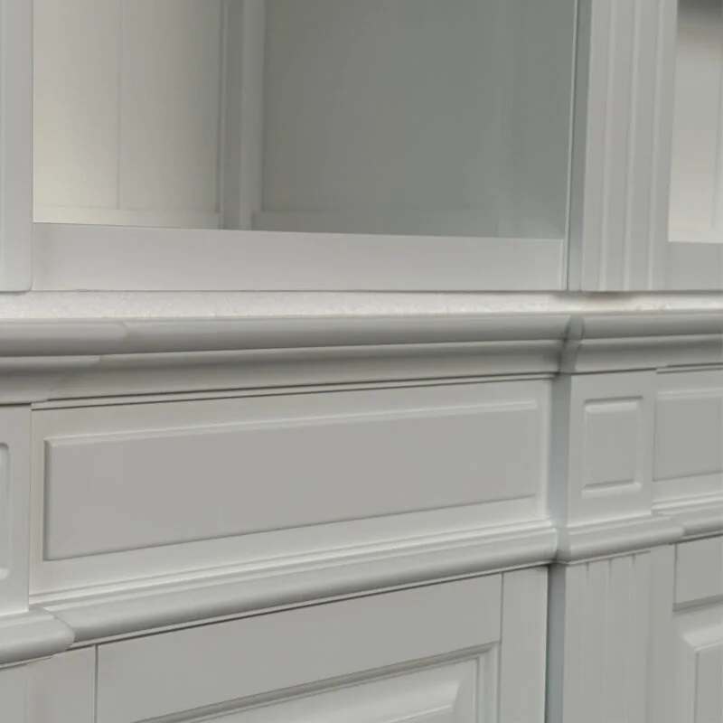 "Sanctuary" Hamptons Style Timber Library Bookcase Cabinet, White 270cmW x 45cmD x 230cmH (RRP $8999) - Image 2