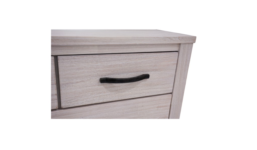 "Avalon" Hamptons Style Coastal Timber Tallboy, 102cmW x 40cmD x 107cmH White Wash (RRP $1199) - Image 4