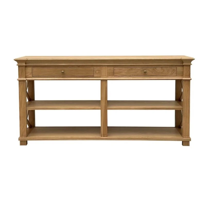 "Northampton" Hamptons Style Timber Hall Console Table Natural Oak, 160cmW x 40cmD x 80cm (RRP $1999) - Image 2