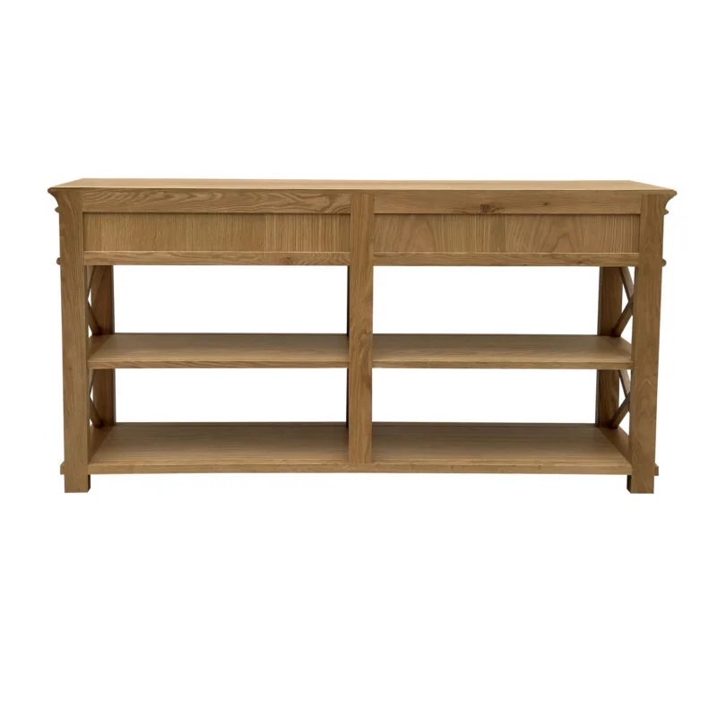 "Northampton" Hamptons Style Timber Hall Console Table Natural Oak, 160cmW x 40cmD x 80cm (RRP $1999) - Image 3