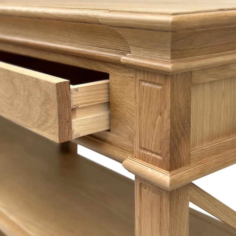 "Northampton" Hamptons Style Timber Hall Console Table Natural Oak, 160cmW x 40cmD x 80cm (RRP $1999) - Image 4