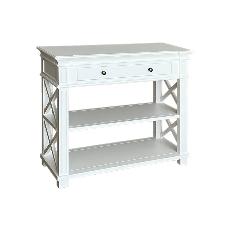 "Northampton" Hamptons Style Timber Hall Console Table White, 90cmW x 30cmD x 80cmH (RRP $1399)