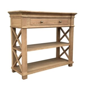 "Northampton" Hamptons Style Timber Hall Console Table Natural Oak, 90cmW x 30cmD x 80cmH (RRP $1399)