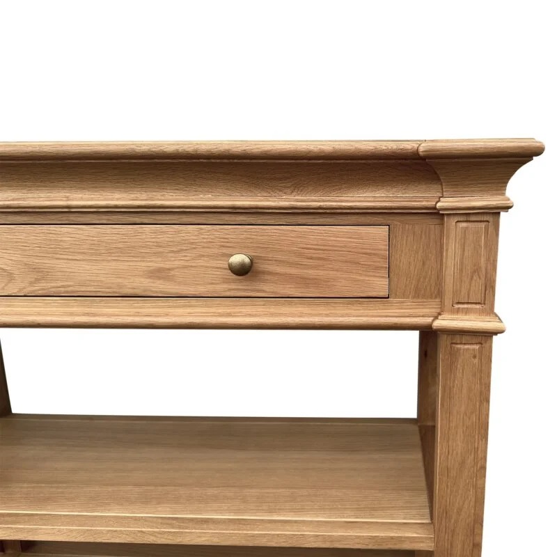 "Northampton" Hamptons Style Timber Hall Console Table Natural Oak, 90cmW x 30cmD x 80cmH (RRP $1399) - Image 2