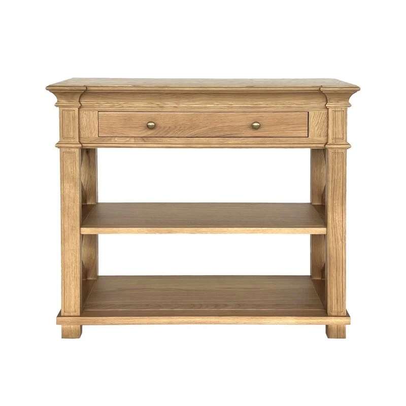 "Northampton" Hamptons Style Timber Hall Console Table Natural Oak, 90cmW x 30cmD x 80cmH (RRP $1399) - Image 3