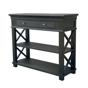 "Northampton" Hamptons Style Timber Hall Console Table Black, 95cmW x 30cmD x 80cmH (RRP $1499)