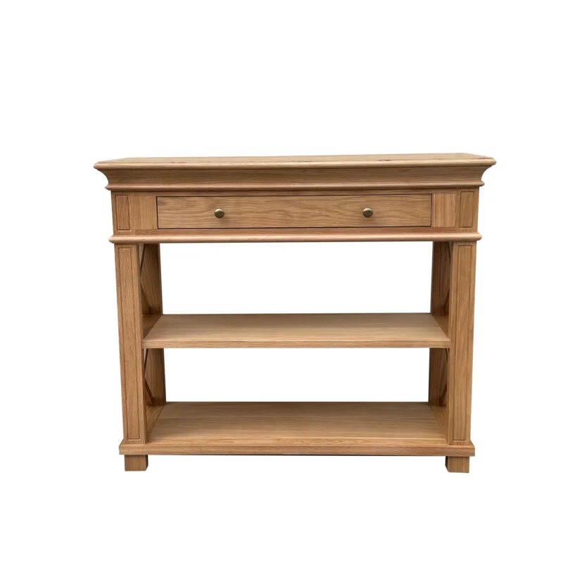 "Northampton" Hamptons Style Timber Hall Console Table Natural Oak, 95cmW x 30cmD x 80cmH (RRP $1499) - Image 2
