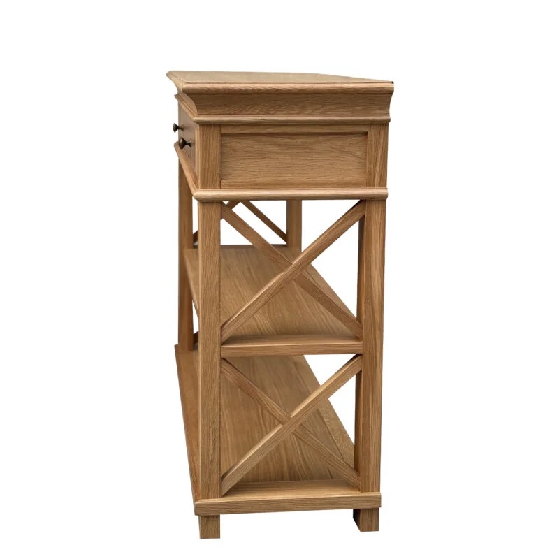 "Northampton" Hamptons Style Timber Hall Console Table Natural Oak, 95cmW x 30cmD x 80cmH (RRP $1499) - Image 5