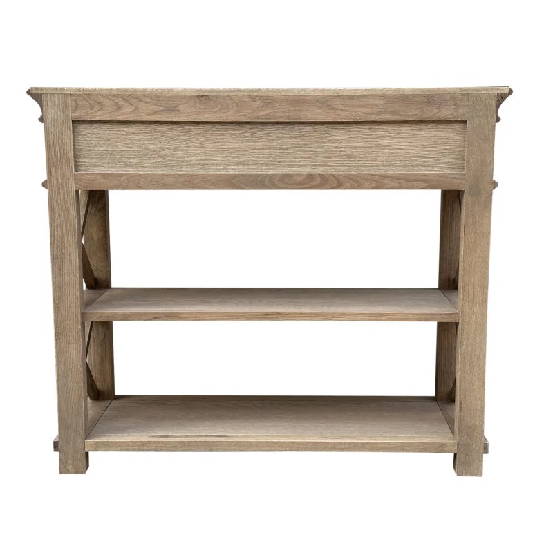 "Northampton" Hamptons Style Timber Hall Console Table Weathered Oak 95cmW x 30cmD x 80cmH (RRP $1499) - Image 4