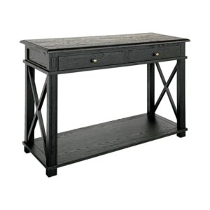 "Noosa" Hamptons Style Solid Timber Hall Table Black, 110cmW x 40cmD x 80cmH (RRP $1499)