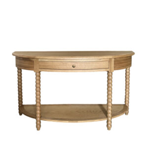 wp-image-tigress-43672.jpeg "Bobbin" Hamptons Style Timber Curved Hall Console Table Natural Oak, 140cmW x 42cmD x 80cmH (RRP $1899)