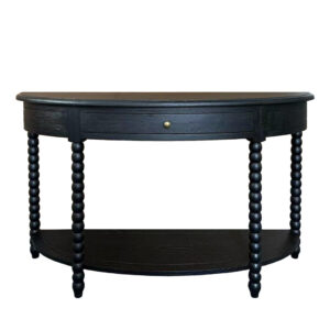 wp-image-tigress-43674.jpg "Bobbin" Hamptons Style Timber Curved Hall Console Table Black, 140cmW x 42cmD x 80cmH (RRP $1899)