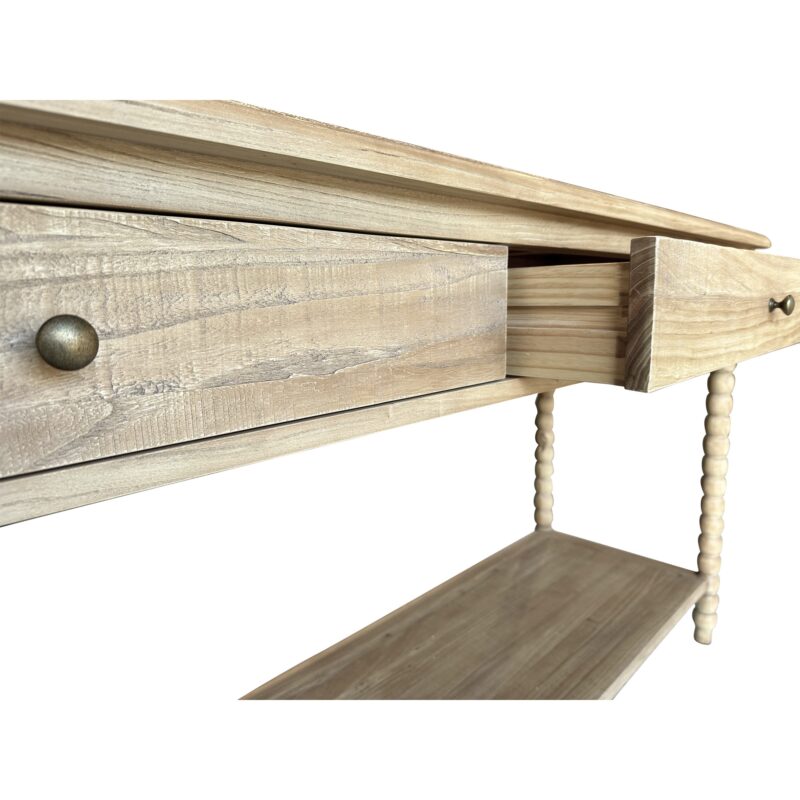 "Bobbin" Hamptons Style Timber Hall Console Table Reclaimed Elm, 160cmW x 47cmD x 80cmH (RRP $1999) - Image 2