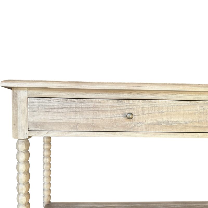 "Bobbin" Hamptons Style Timber Hall Console Table Reclaimed Elm, 160cmW x 47cmD x 80cmH (RRP $1999) - Image 3