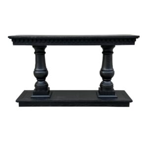 "Cayman" Hamptons Style Timber Hall Console Table Black Oak, 140cmW x 42cmD x 82cmH (RRP $1999)