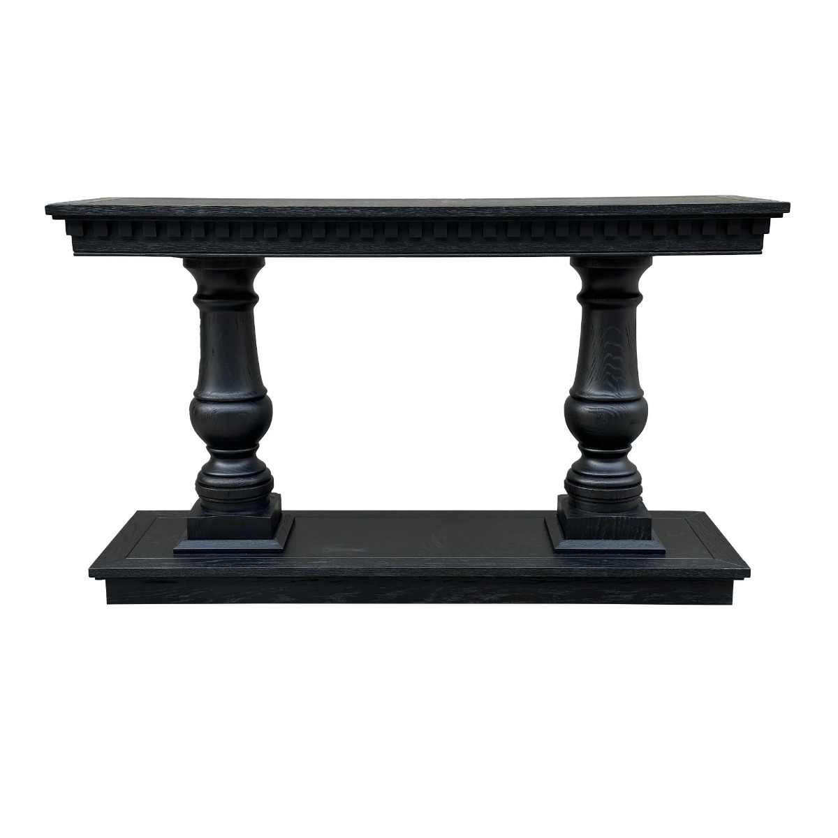 "Cayman" Hamptons Style Timber Hall Console Table Black Oak, 140cmW x 42cmD x 82cmH (RRP $1999)