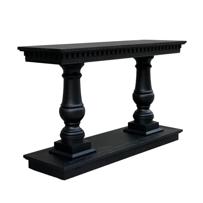 "Cayman" Hamptons Style Timber Hall Console Table Black Oak, 140cmW x 42cmD x 82cmH (RRP $1999) - Image 2