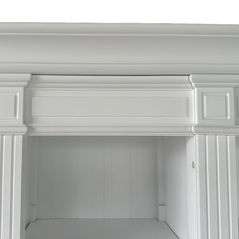 "Sanctuary" Hamptons Style Library Timber Bookcase Cabinet, White 240 × 45 × 230cm (RRP $8499) - Image 4