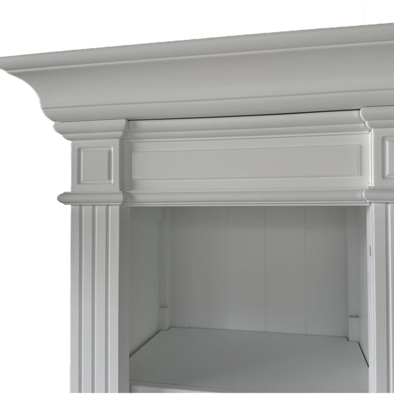 "Sanctuary" Hamptons Style Library Timber Bookcase Cabinet, White 240 × 45 × 230cm (RRP $8499) - Image 5