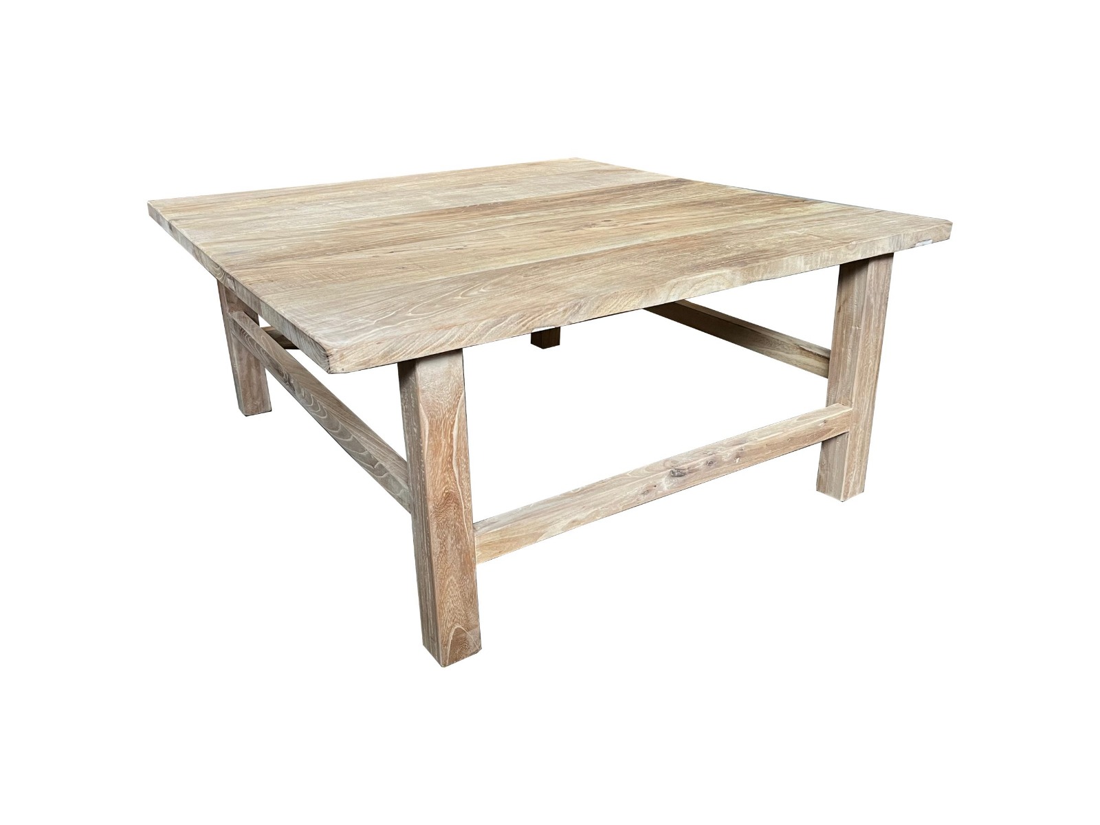 "Ubud" Hamptons Style Recycled Elm Timber Square Coffee Table, 100x100x55cmH (RRP $999)