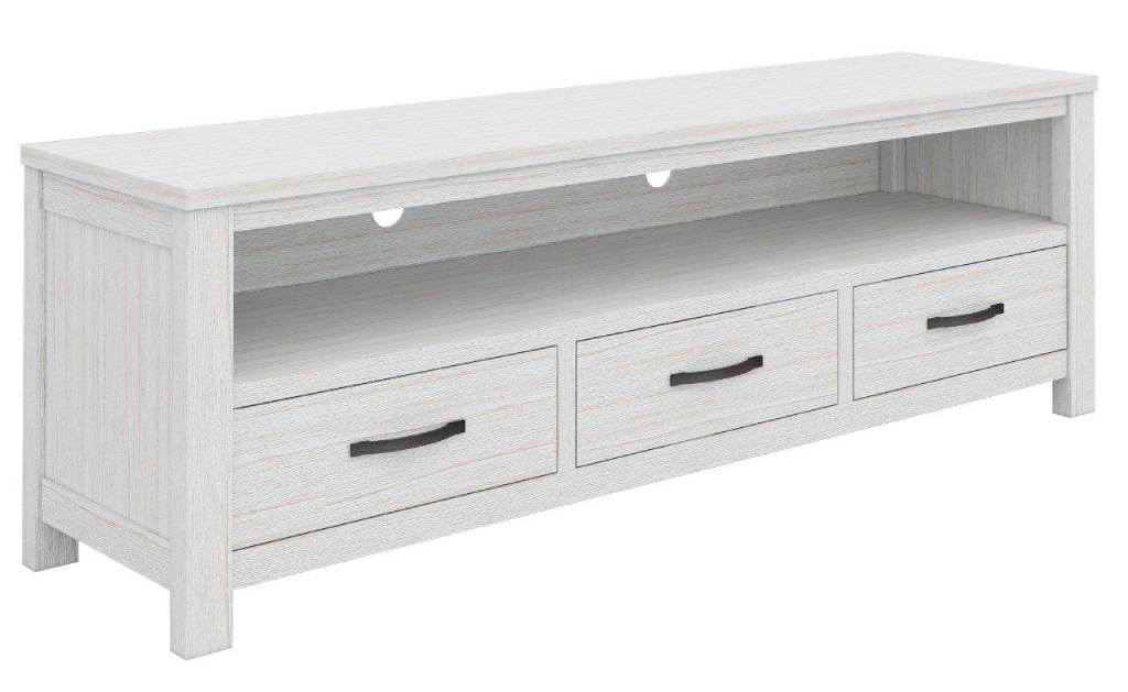 "Avalon" Coastal Style Timber TV Entertainment Unit 3 Drawers, White Wash 166X 45X 55cmH (RRP $1199)
