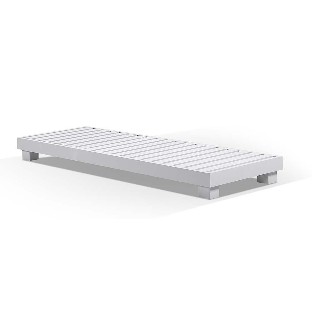 "Hawaii" Hamptons Style Aluminium Sun Lounge Set in White with Sunbrella Beige & White Cushions (RRP $3599) - Image 3