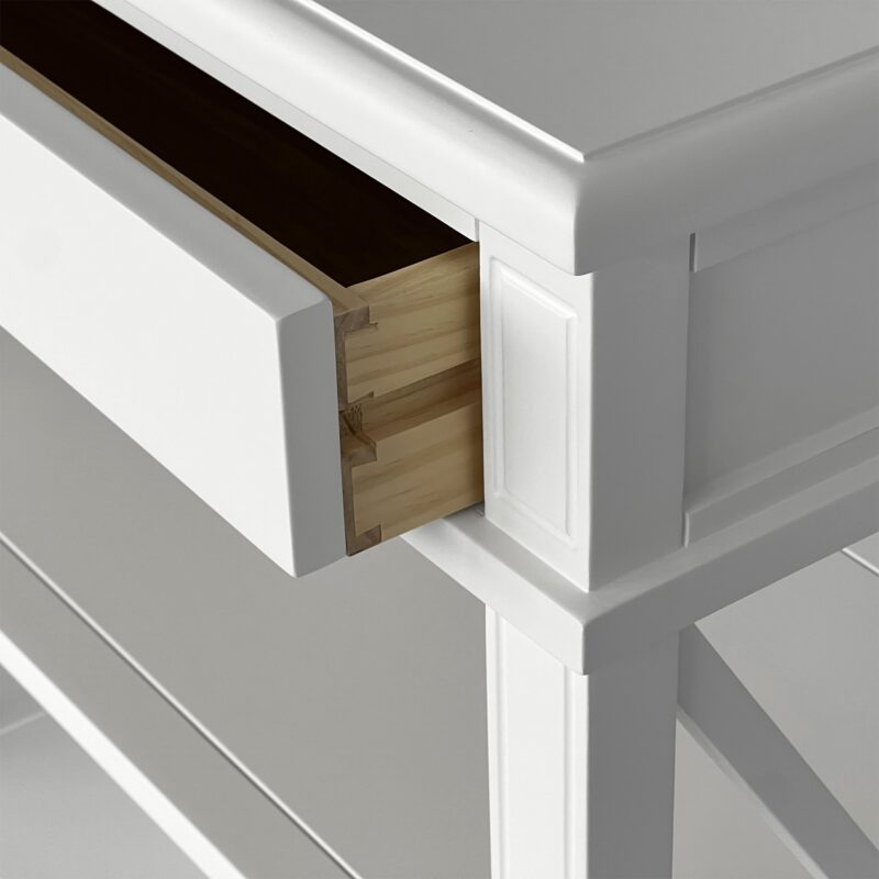 "Noosa" Hamptons Style Solid Timber X-Large Side Table White, 76cmW x 42cmD x 74cmH (RRP $1199) - Image 3