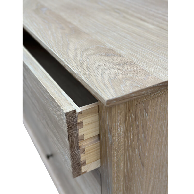 "Hampshire" Hamptons Style Solid Timber 6 Drawer Dresser, Whitewashed Oak 183cmW x 53cmD x 84cmH (RRP $2999) - Image 3