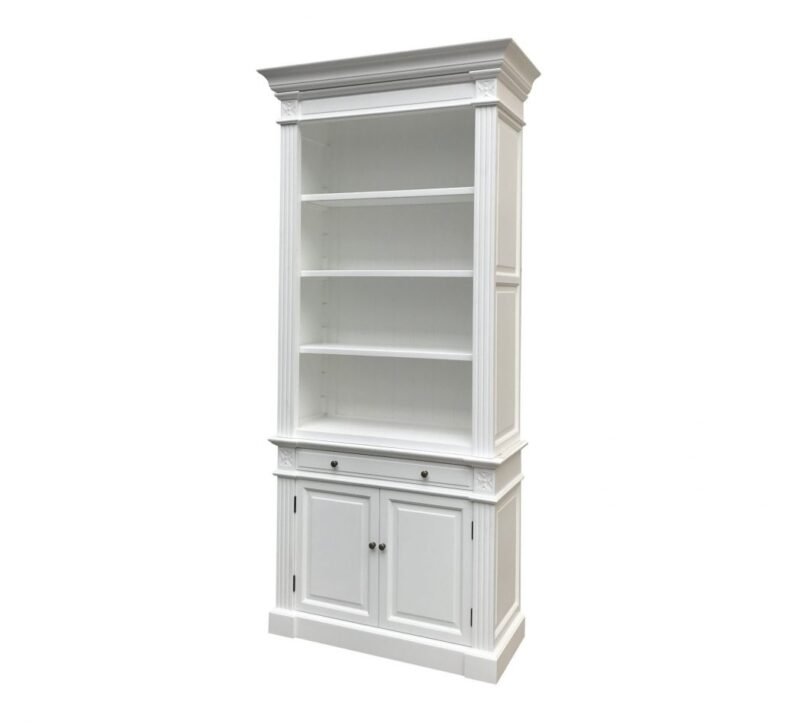 "Daydream" Hamptons Style Library One Bay Bookcase White (No Ladder), 108cmW x 45cmD x 230cmH (RRP $3999)