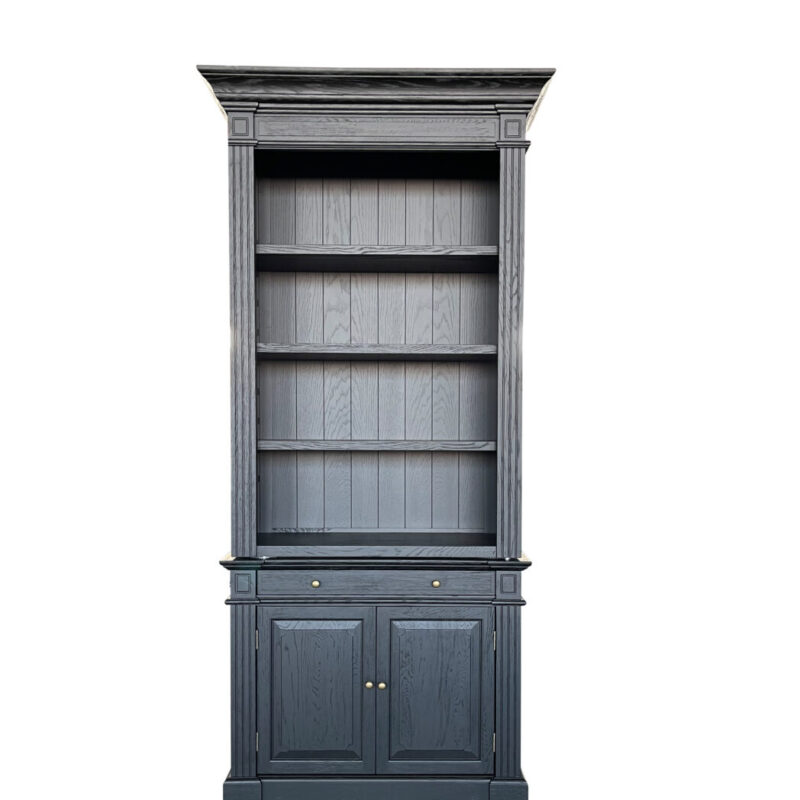 "Daydream" Hamptons Style Library One Bay Bookcase Black Oak, 108cmW x 45cmD x 230cmH (RRP $3999)