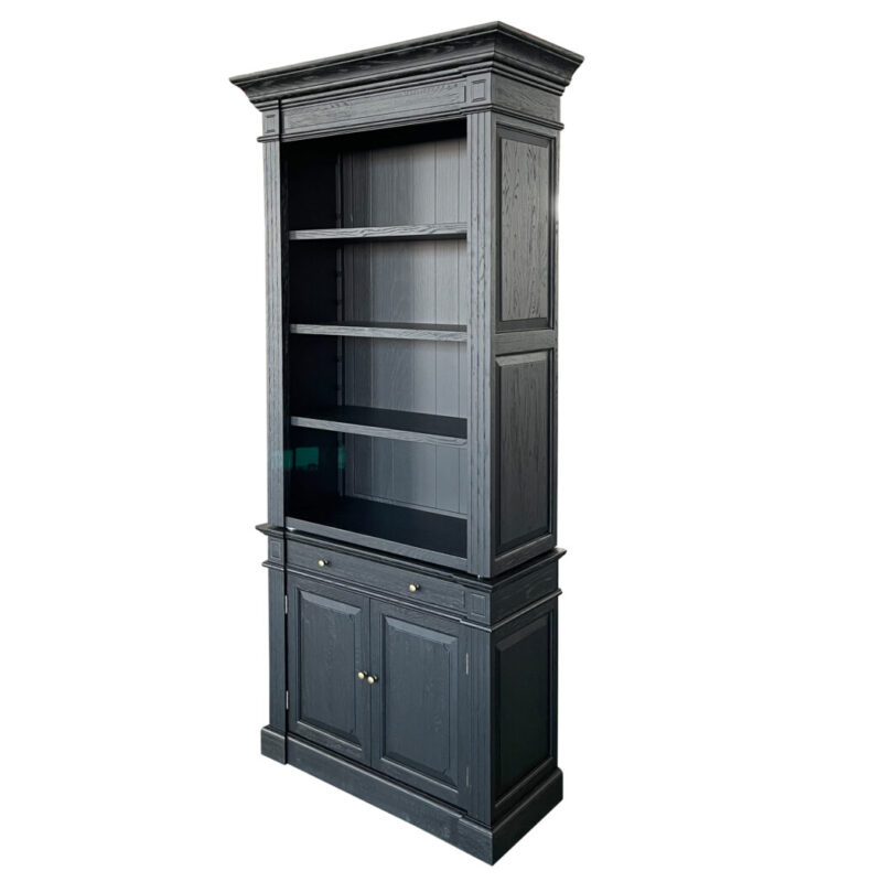 "Daydream" Hamptons Style Library One Bay Bookcase Black Oak, 108cmW x 45cmD x 230cmH (RRP $3999) - Image 2