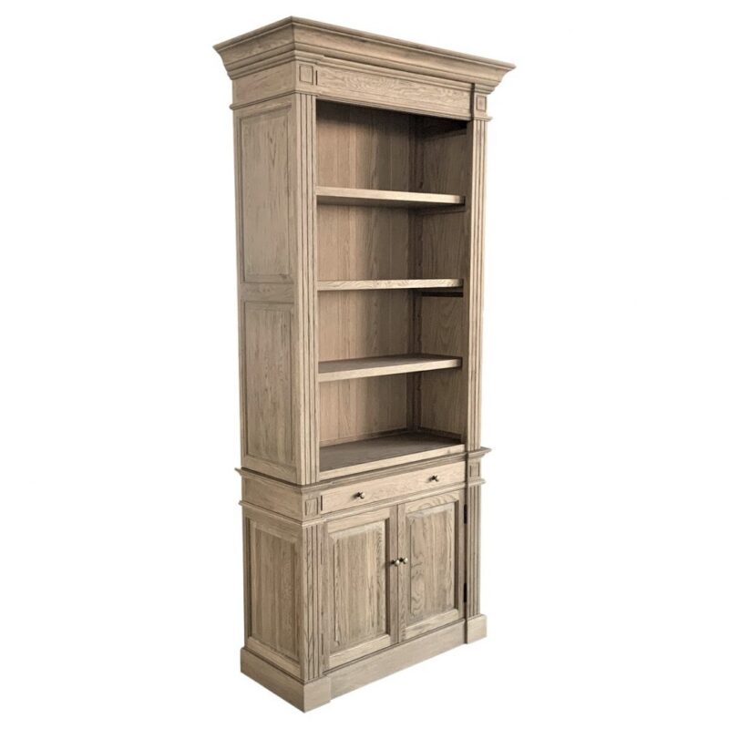 "Daydream" Hamptons Style Library One Bay Bookcase Weathered Oak, 108cmW x 45cmD x 230cmH (RRP $3999)