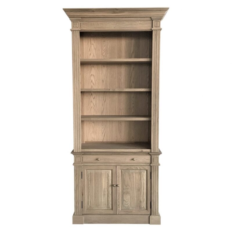 "Daydream" Hamptons Style Library One Bay Bookcase Weathered Oak, 108cmW x 45cmD x 230cmH (RRP $3999) - Image 3