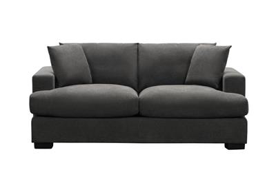 "Hamilton" Superior Comfort 2 Seater Fabric & Feather Seat Lounge, Dark Grey W190 x D98 x H86 CM (RRP $1499)