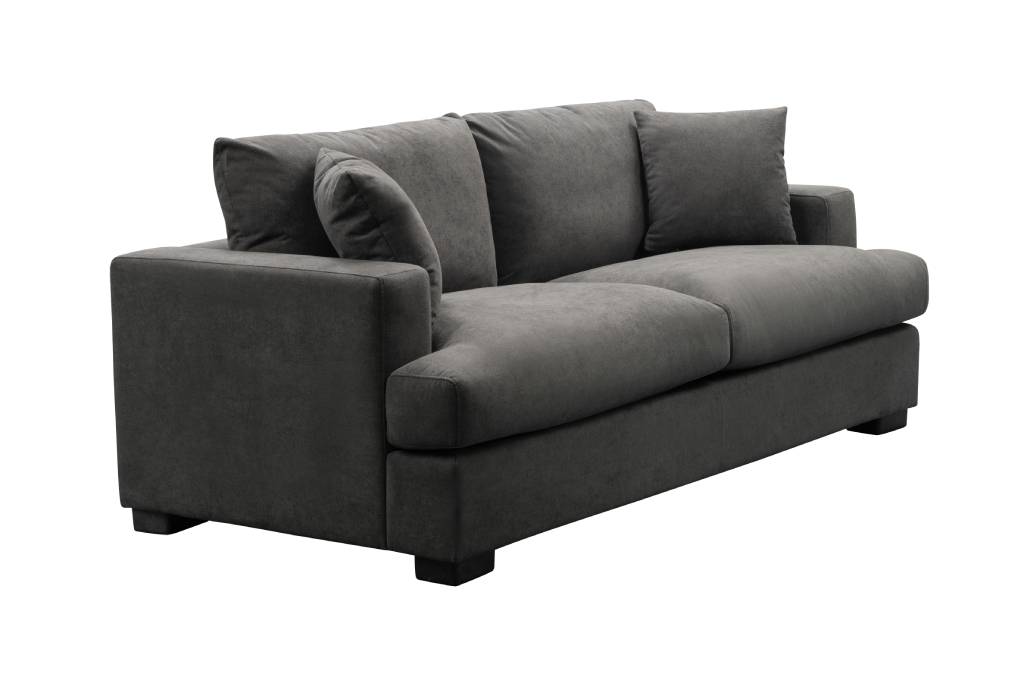 "Hamilton" Superior Comfort 2.5 Seater Fabric & Feather Seat Lounge, Dark Grey W210 x D98 x H86 CM (RRP $1999) - Image 3
