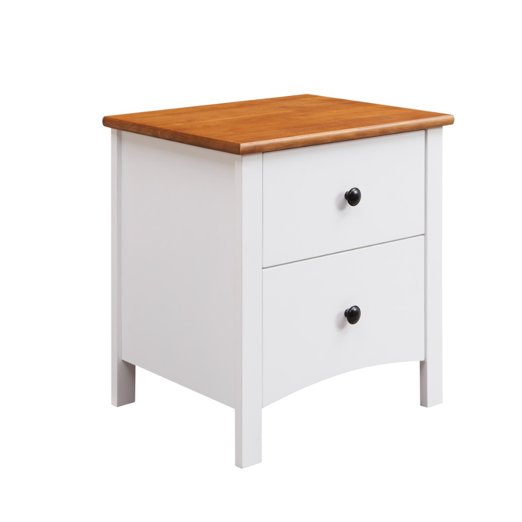 "Chloe" Hamptons Style 2 Drawer Bedside Table, White 53x42x55.5CM (RRP $449)