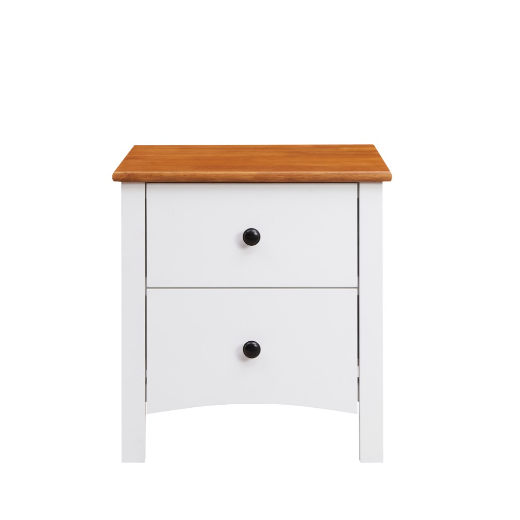 "Chloe" Hamptons Style 2 Drawer Bedside Table, White 53x42x55.5CM (RRP $449) - Image 2