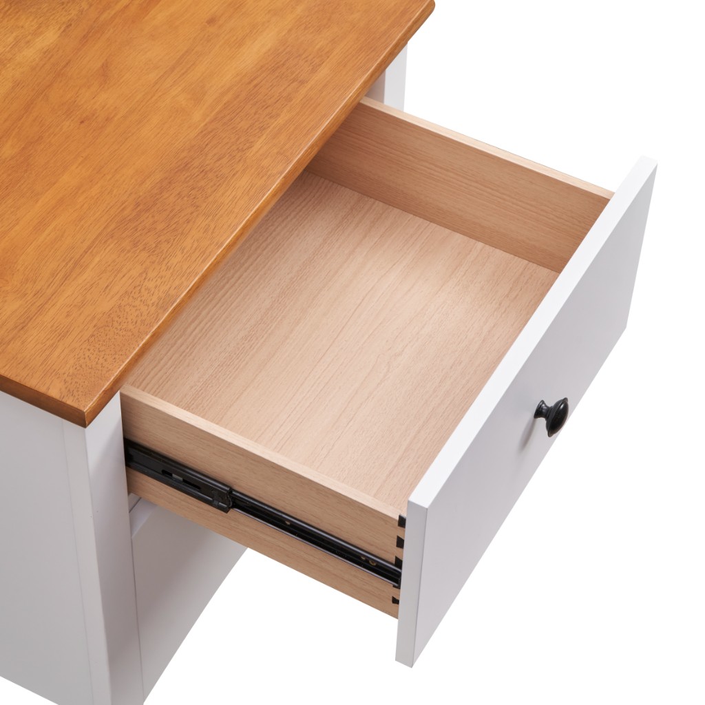 "Chloe" Hamptons Style 2 Drawer Bedside Table, White 53x42x55.5CM (RRP $449) - Image 4