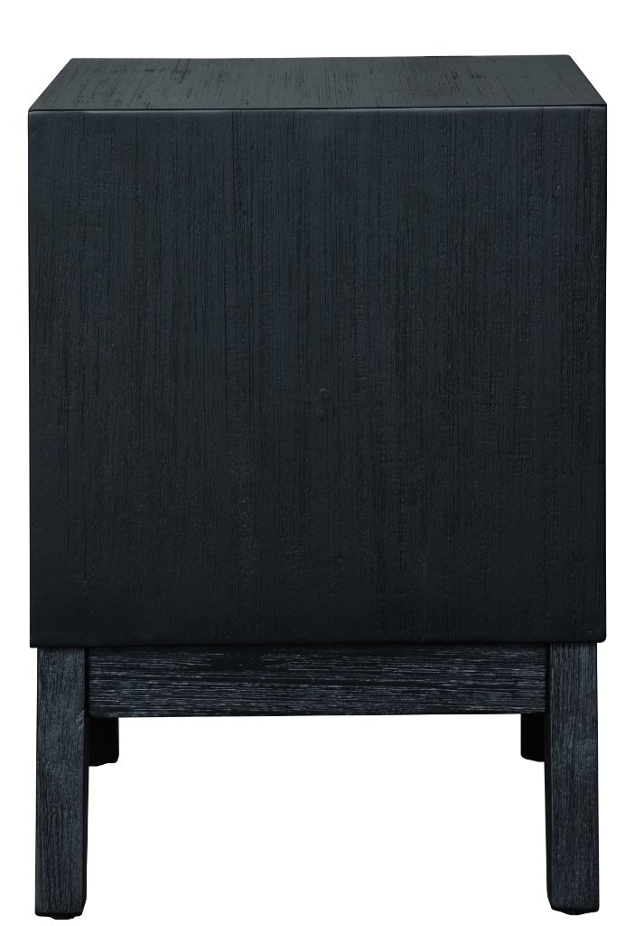 "Ellie" Hamptons Style 2 Drawer Bedside Table, Black 55x42x60CM (RRP $449) - Image 4