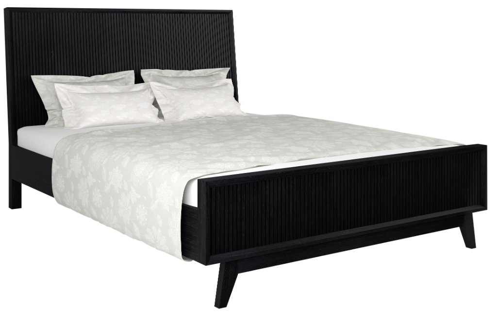 "Ellie" Hamptons Style Queen Bed, Black W161 x D223 x H120 CM (RRP $1499)