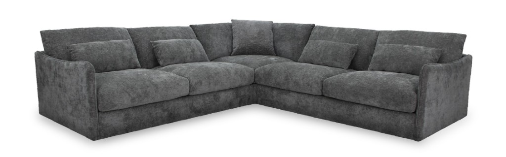"Retreat" Superior Comfort Fabric & Feather Corner Modular Lounge, Licorice W294 x D294 x H86 CM (RRP $3999)