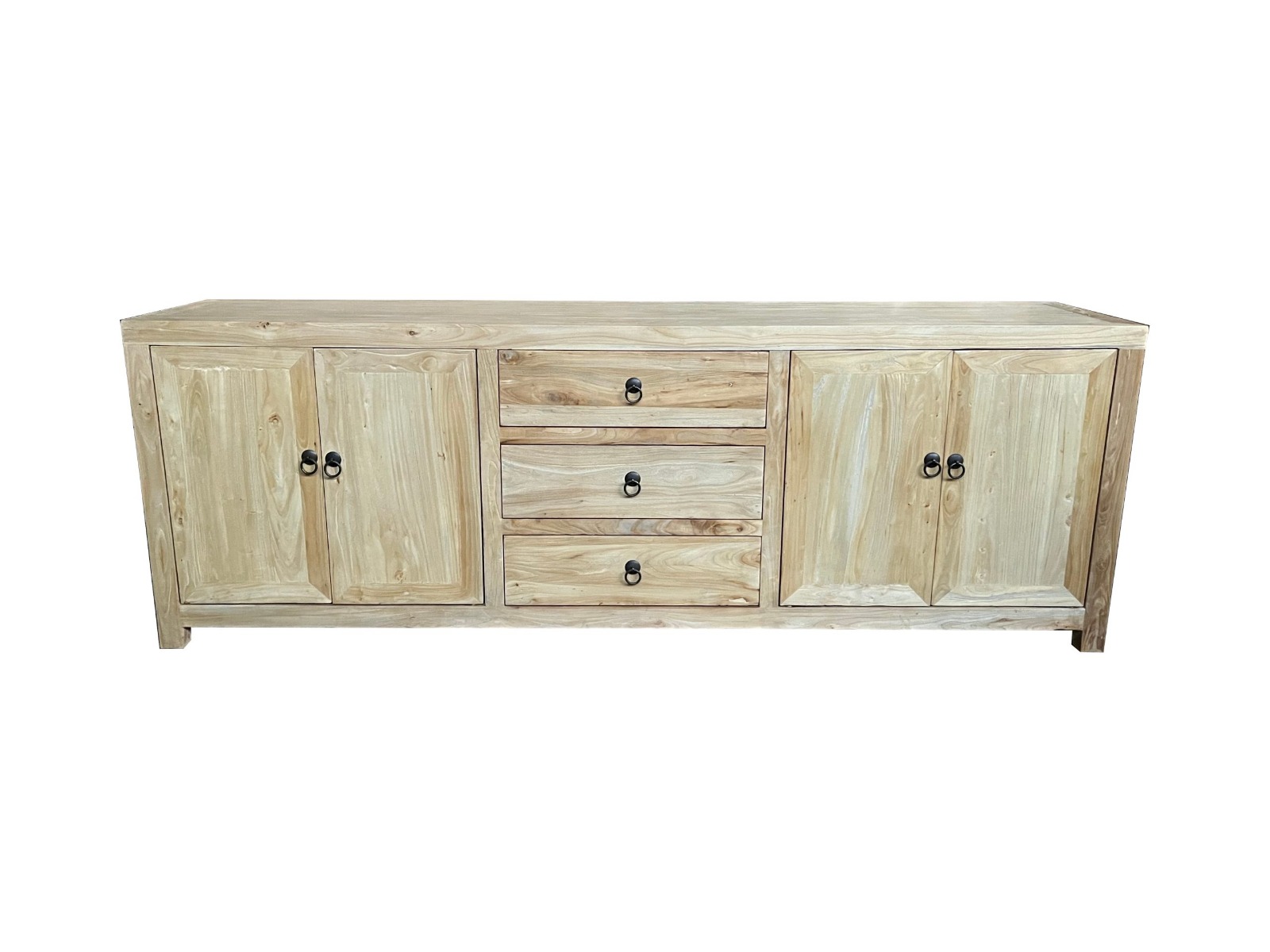 "Kingscliff" Recycled Elm Timber 4 Door TV Entertainment Unit, 200cm x 42cm x 70cm (RRP $2499)