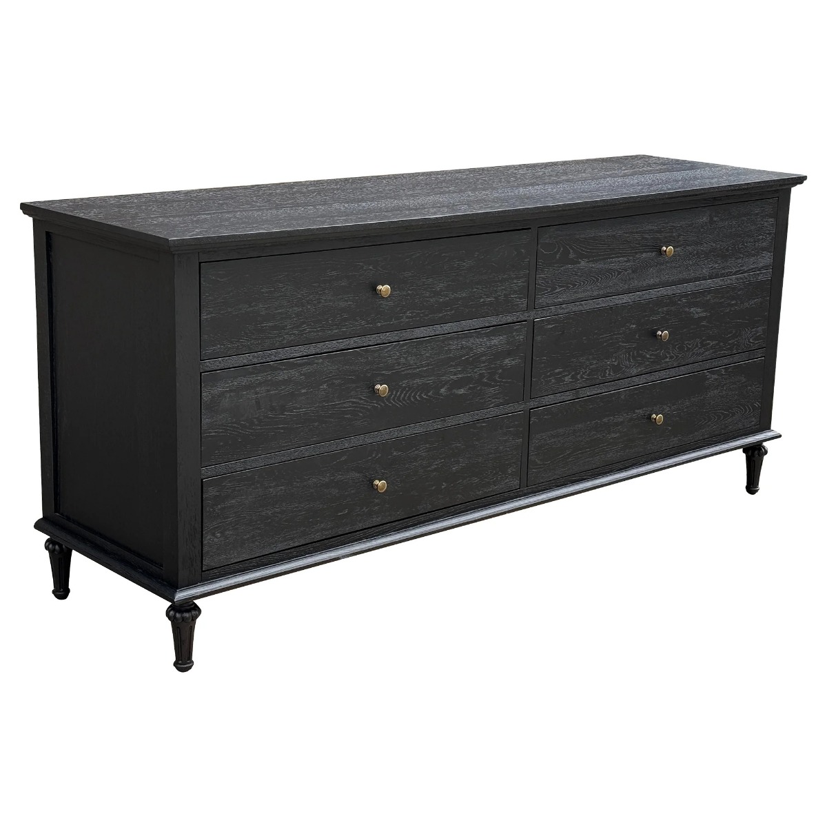 "Hampshire" Hamptons Style Solid Timber 6 Drawer Dresser, Black 183cmW x 53cmD x 84cmH (RRP $2999) - Image 2
